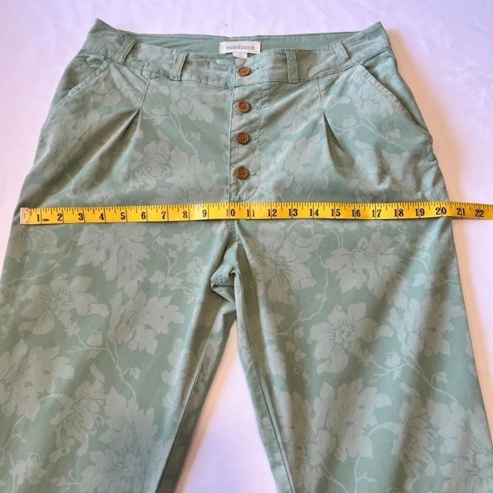 *FIRM PRICE* Sundance Bastille easy two tone green floral high rise chino - Picture 7 of 10